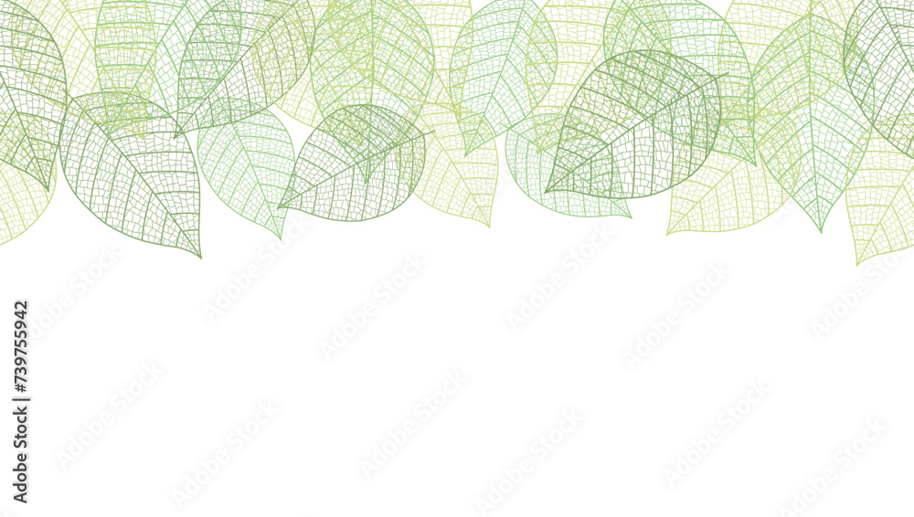 Seamless Vector Background Illustration With Leaf Veins Silhouette Pattern And Text Space. Horizontally Repeatable. Seamless Vector Background Illustration With Leaf Veins Silhouette Pattern And Text Space. Horizontally Repeatable.