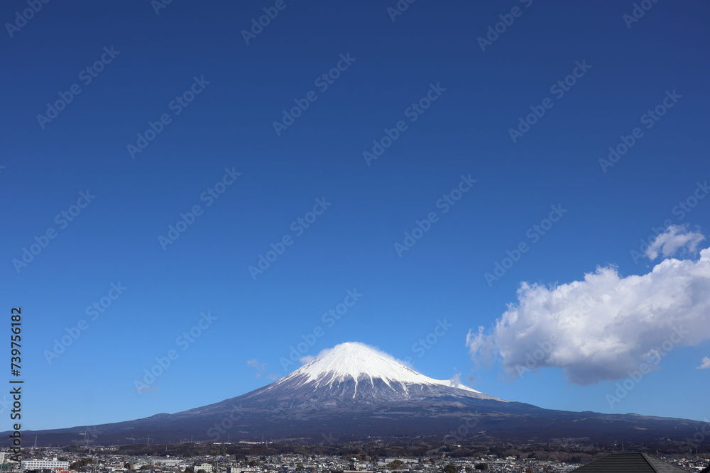 富士宮の晴天の富士山
