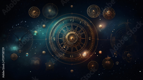 Abstract mystic astrology dark background