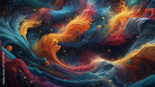 Colorful abstract sky background with sparkling stars