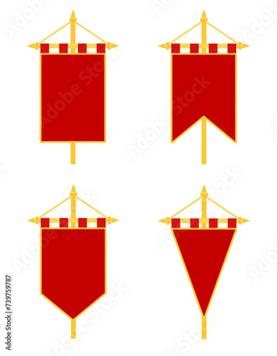 royal flag realistic template empty blank stock vector illustrationn photo