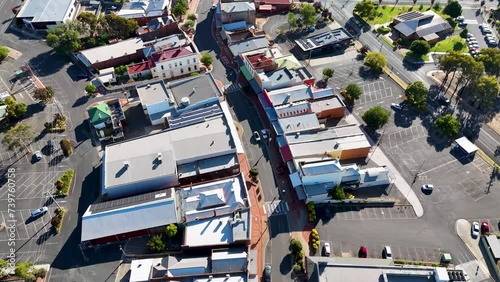 Stawell Victoria Aerial Top Down View of Central Business District High Street photo