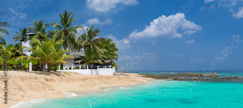 The beautiful coast of the Indian Ocean on the island of Sri Lanka.