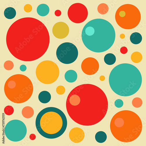 Retro Polka Dots in Varying Sizes Seamless pattern
