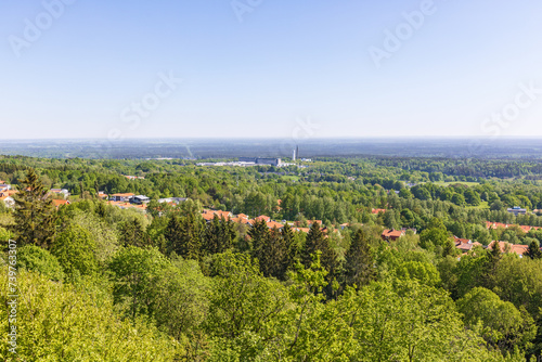 Landscape view to the horizon at Skövde city in Sweden