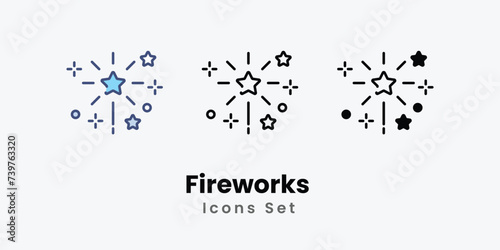 Fireworks icons set vector stock illustration