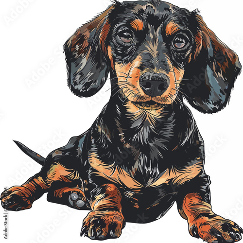 Dachshund dog. Vector illustration of a dachshund dog.