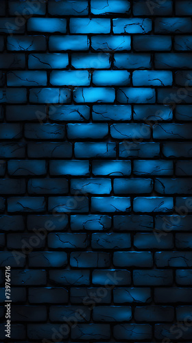 perfect Black brick background with middle lighting