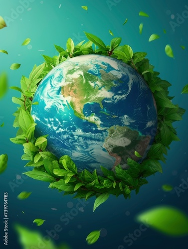 The earth day backgrpund concept poster  realistic  HD  copy space - generative ai