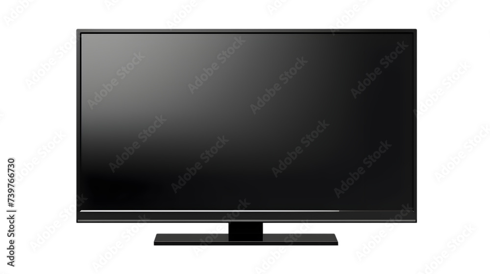 Modern large black TV, png file of isolated cutout object with shadow on white or transparent background Modern large black TV, png file of isolated cutout object with shadow on white or transparent background