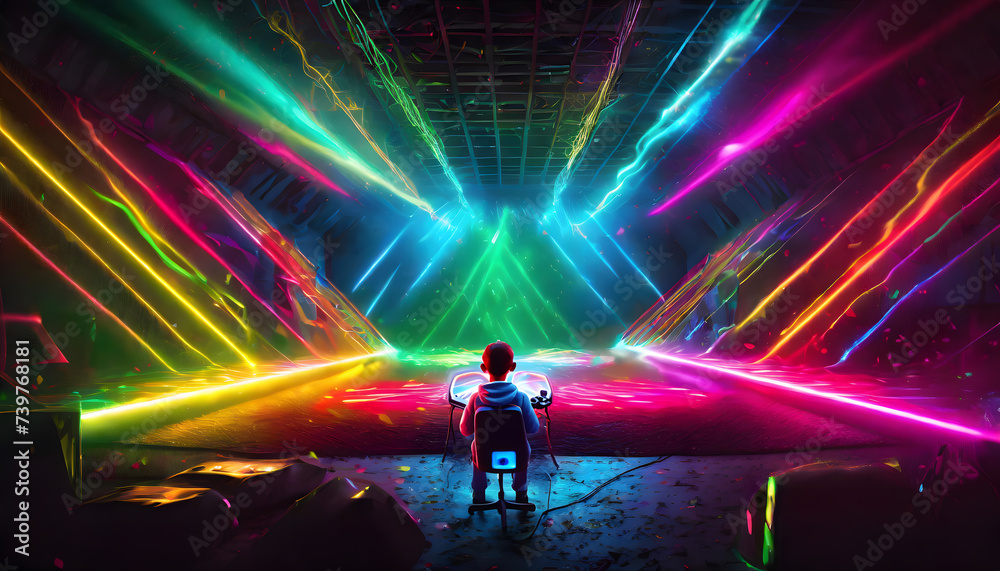 Hightech abstract RGB light smart computer room Hightech abstract RGB light smart computer room