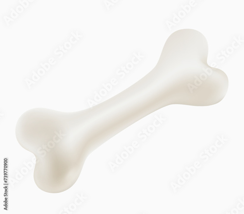 White bones isolated on white background. Realistic vector illustration.