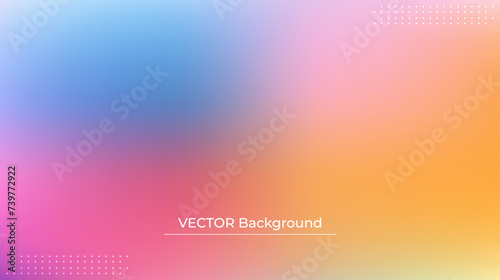 Smooth and blurry colorful gradient mesh background. Modern bright rainbow colors. Easy editable soft colored vector banner template. Premium quality