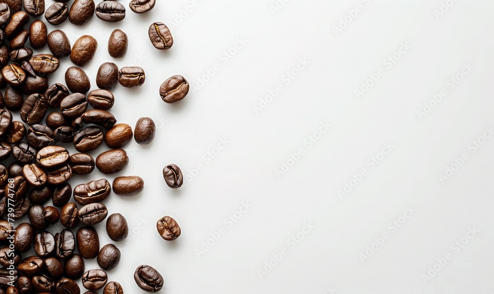 coffee beans minimalist soft white background, with copy space coffee beans minimalist soft white background, with copy space