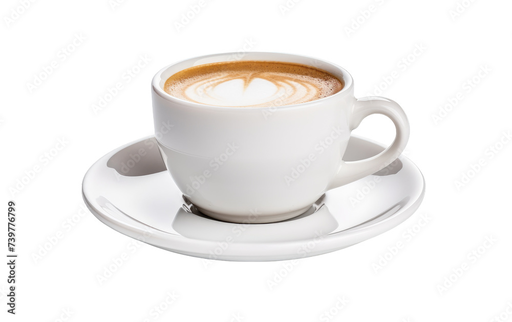 A ceramic saucer holds a steaming cup filled with freshly brewed coffee. on a White or Clear Surface PNG Transparent Background. A ceramic saucer holds a steaming cup filled with freshly brewed coffee. on a White or Clear Surface PNG Transparent Background.