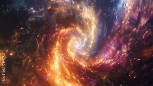 Cosmic Dance of Nebulous Forms - A stunning portrayal of cosmic activity, where swirling nebulas and sparkling stars create a breathtaking spectacle of interstellar beauty.
