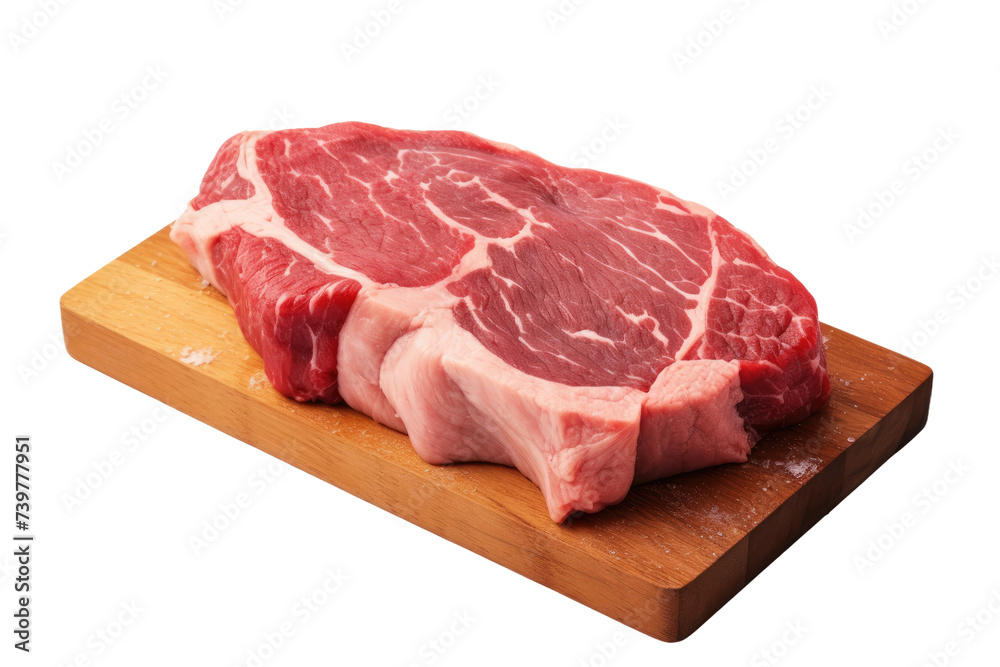 A close up view of a fresh piece of raw meat on a White or Clear Surface PNG Transparent Background. A close up view of a fresh piece of raw meat on a White or Clear Surface PNG Transparent Background.