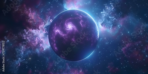 Immersive view of nebula and stars in highdefinition spherical environment map. Concept Nebula Photography  Starry Sky  Immersive Environment  High-definition Spherical Map