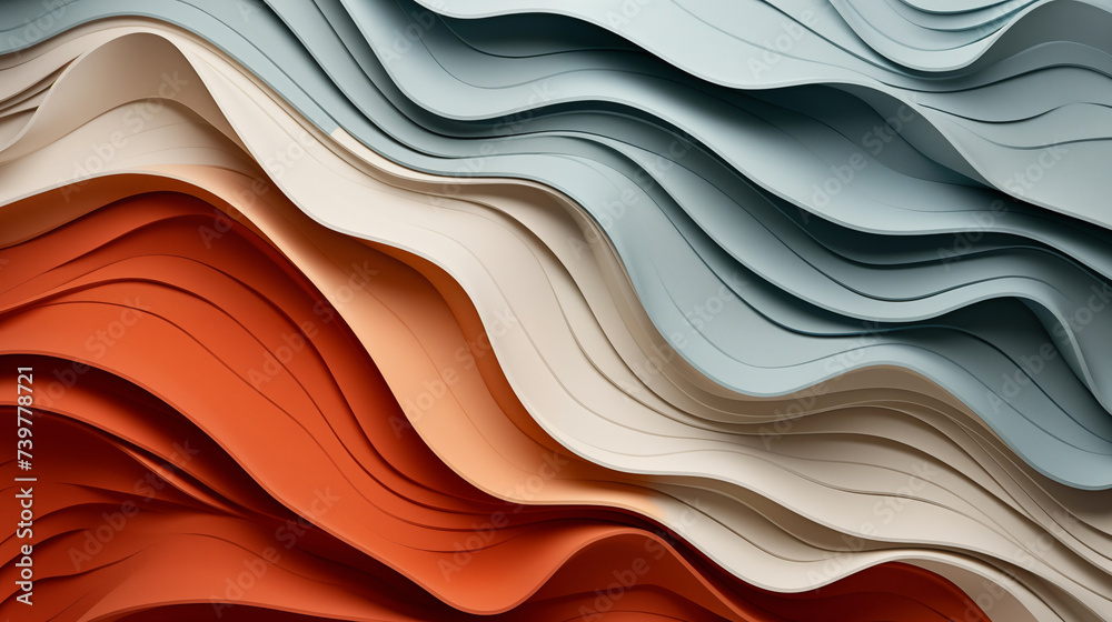 Background image of a rough page Fold the paper pattern into waves, alternating red, white, and blue Background image of a rough page Fold the paper pattern into waves, alternating red, white, and blue