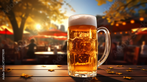 Fresh cold beer in glass, International Beer Day
