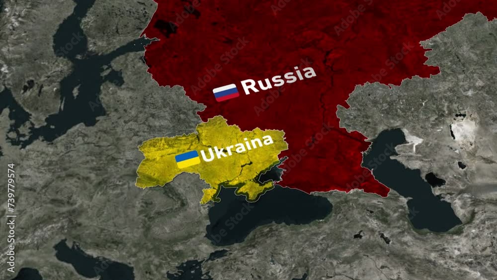 Maps of Russia and Ukraine