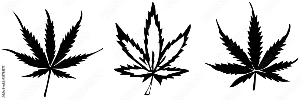 marijuana leaf vector transparent background PNG clipart - obrazy, fototapety, plakaty 
