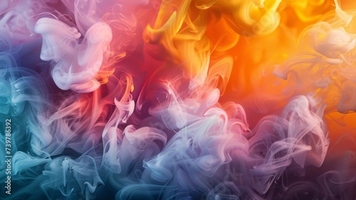 Abstract Colorful Smoke Swirls - Vibrant abstract image of smoke patterns, symbolizing mystery and dynamic movement