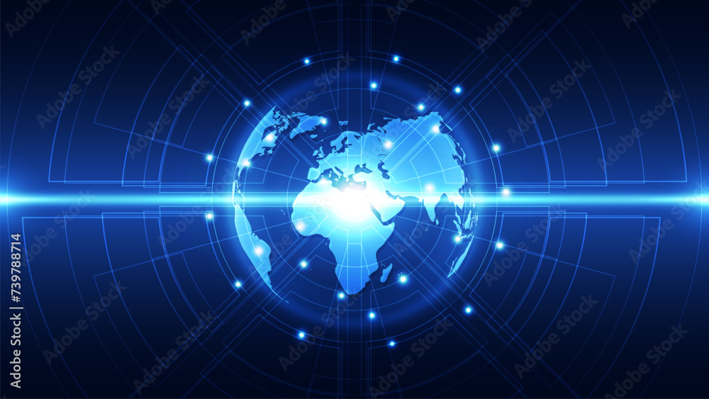 vector digital global technology concept, abstract background illustration