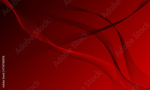red smooth lines wave curve abstract background