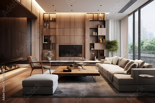 Harmonious Balance of Elements – A Spacious Living Room Designed According to Feng Shui Principles © Manuel