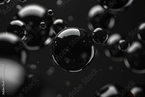 glass spheres on a black background