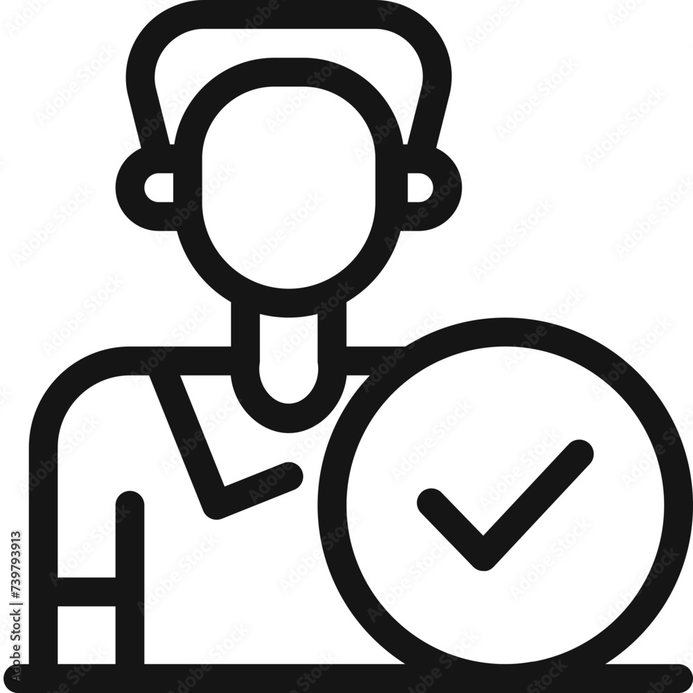 Customer Support Men Professional Icon in Light Style Customer Support Men Professional Icon in Light Style