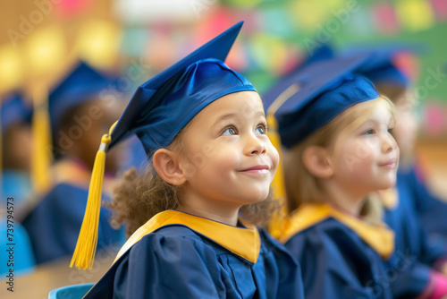 children in graduation cap , education successfully 