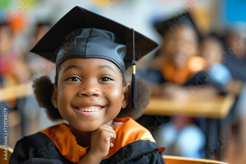 children in graduation cap , education successfully  photo