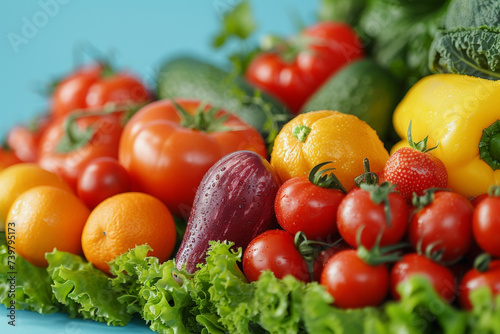 fresh vegetables and organic fruit food, a healthy meal