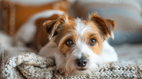 Adorable small brown and white Jack Russell Terrier puppy dog 
