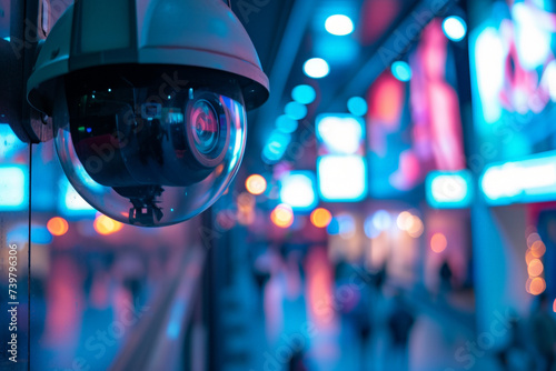 Close-up of a CCTV security technology background