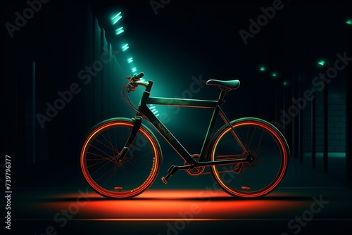 a bicycle with neon lights