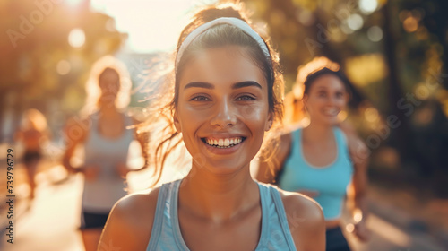 Smiling women enjoying healthy lifestyle