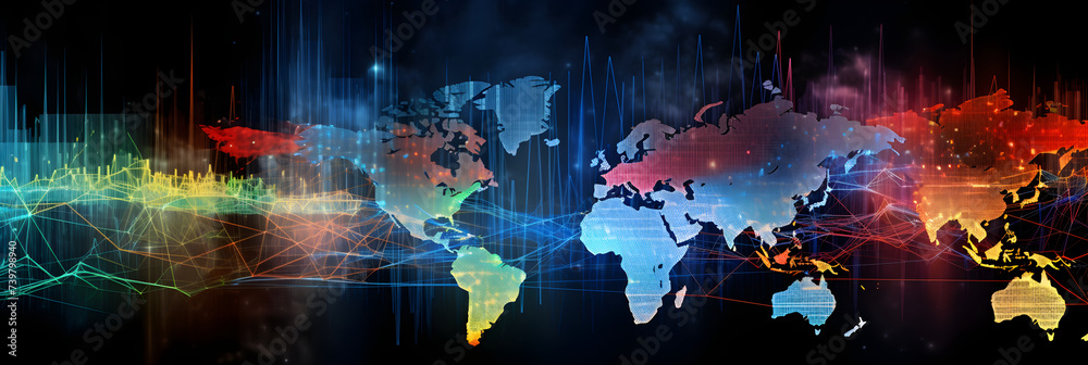 The Dynamic Landscape of Forex Market: Illustration of Currency Fluctuations and Global Trading
