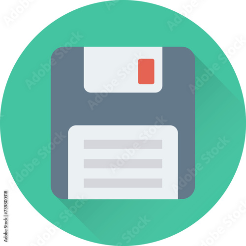 An icon of floppy flat vector photo