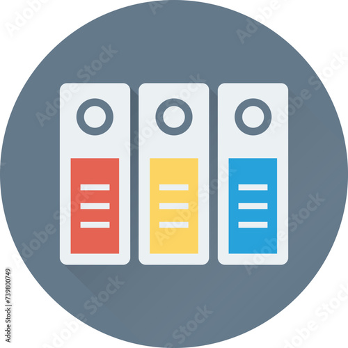 Flat round icon of archives 