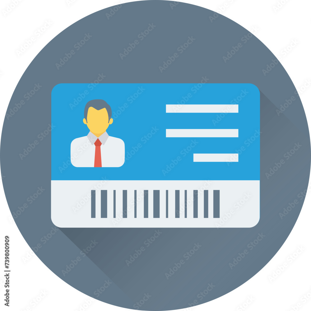 An id card flat round design An id card flat round design