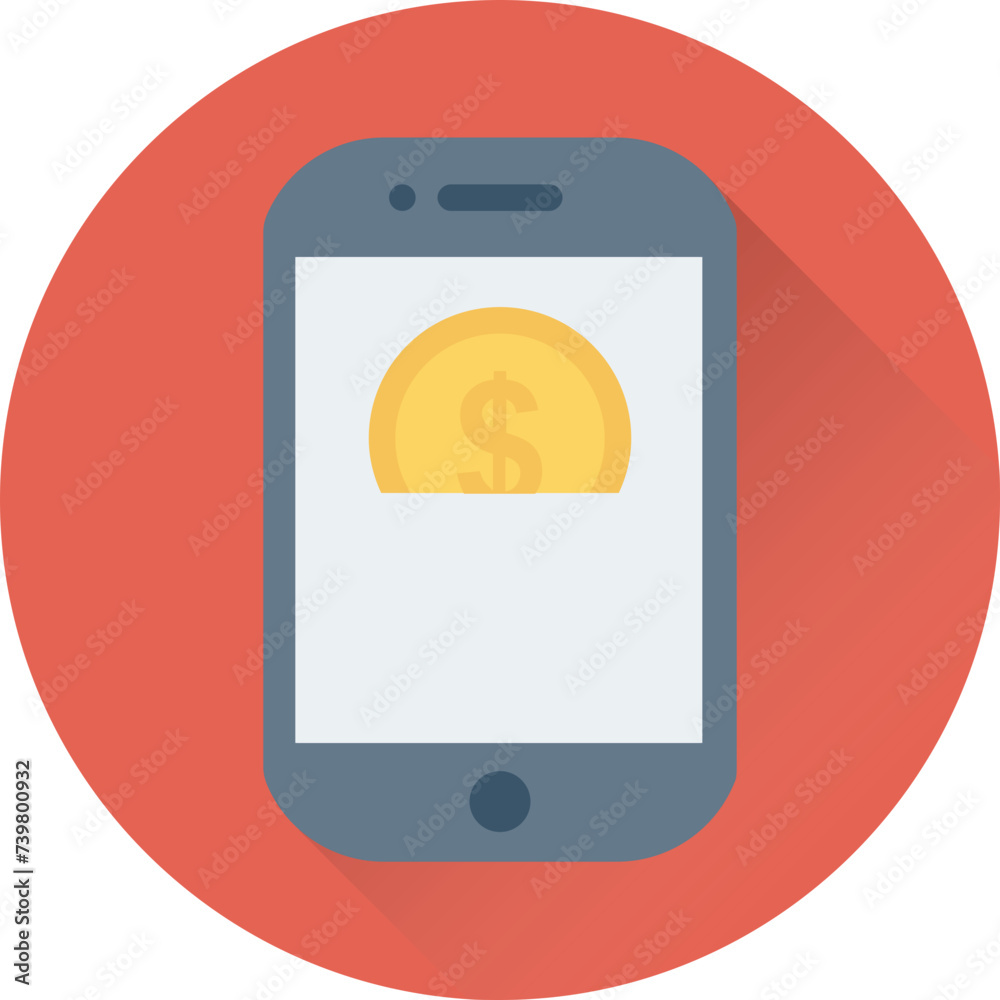 An icon of m commerce flat vector An icon of m commerce flat vector