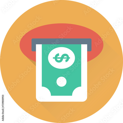 Modern flat icon of atm withdrawal 