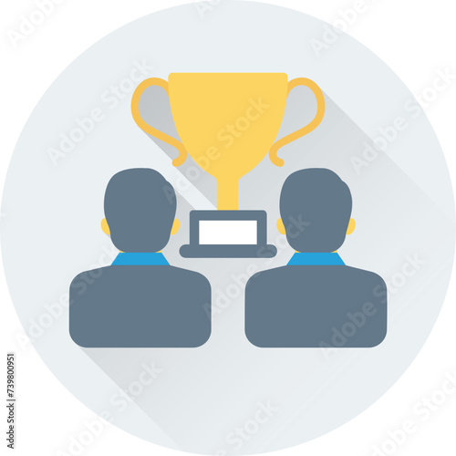 Modern flat round icon of competitors 