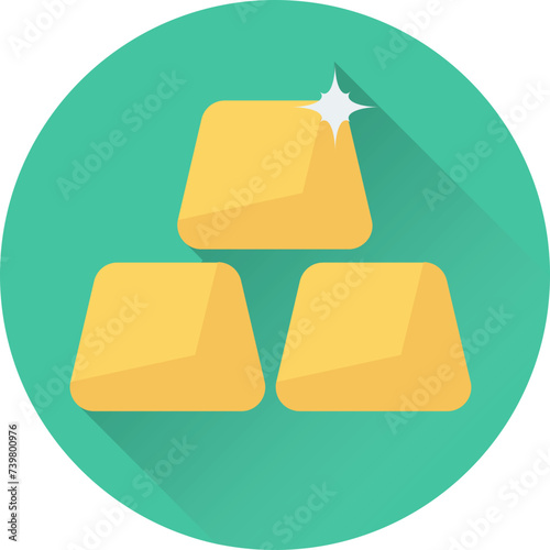 An icon of gold ingots flat vector 