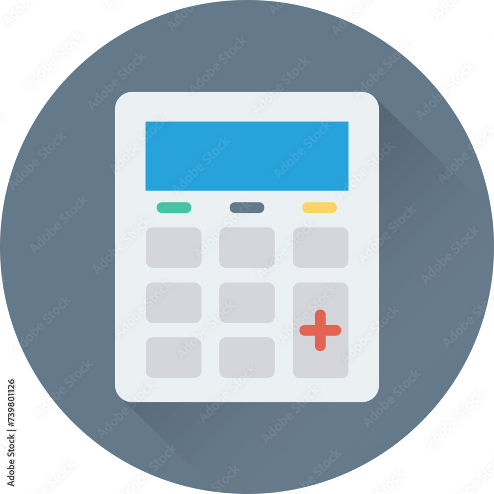 An icon of calculator flat vector An icon of calculator flat vector