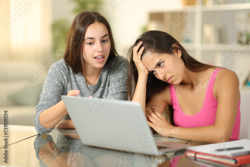 Private teacher teaching to a bad frustrated student at home