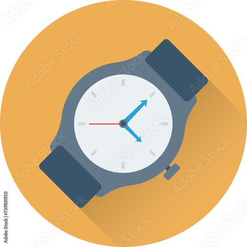 Icon of wristwatch flat vector 
